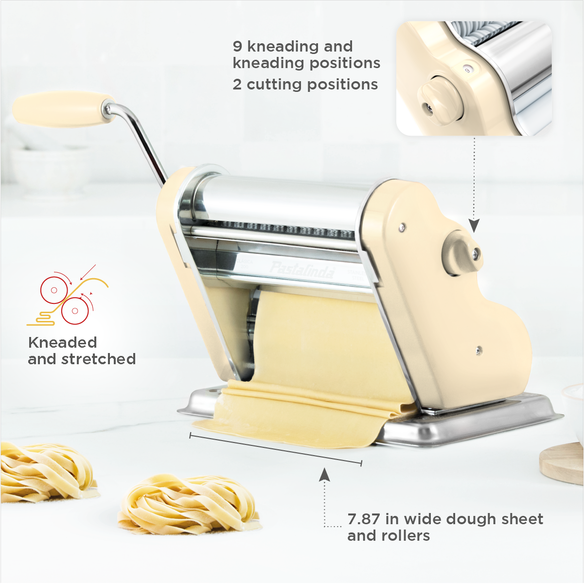 Pastalinda Classic 200 Fiori Cream Pasta Maker