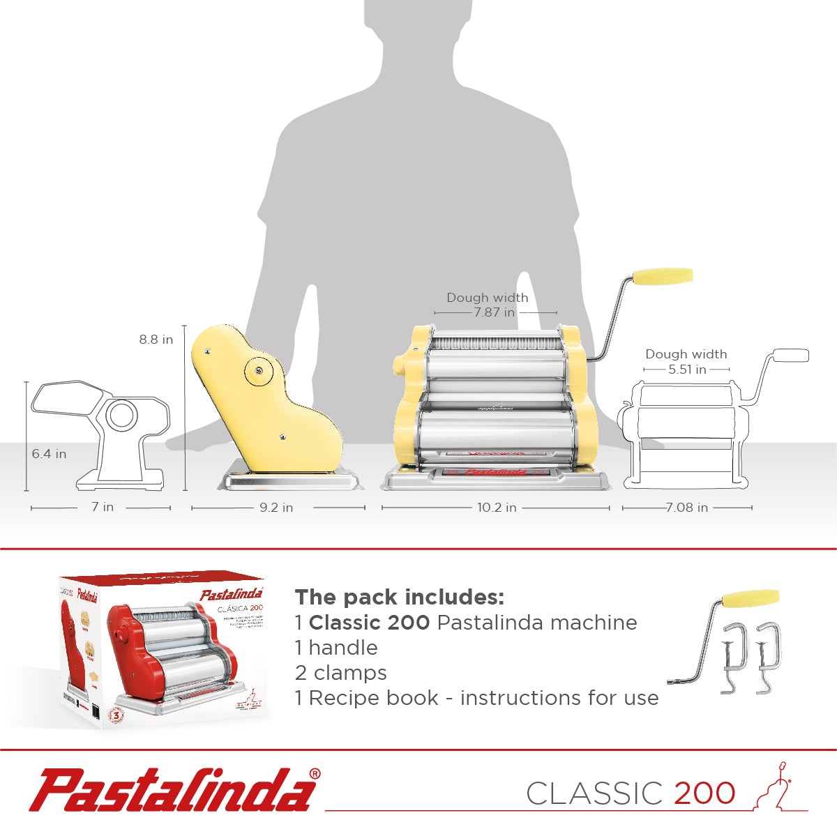 Pastalinda Classic 200 Tango Yellow Pasta Maker
