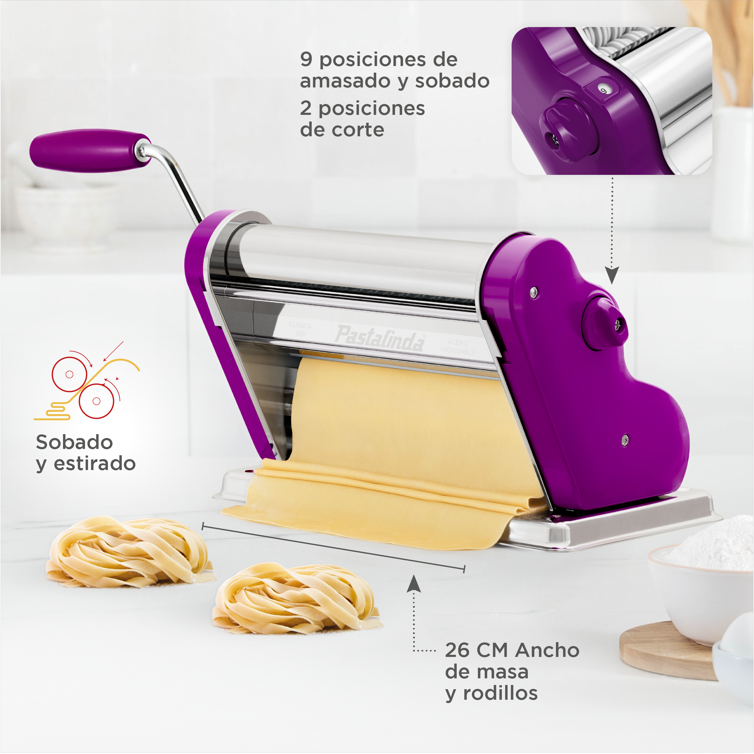 Pastalinda Classic 260 Violet Pasta Maker