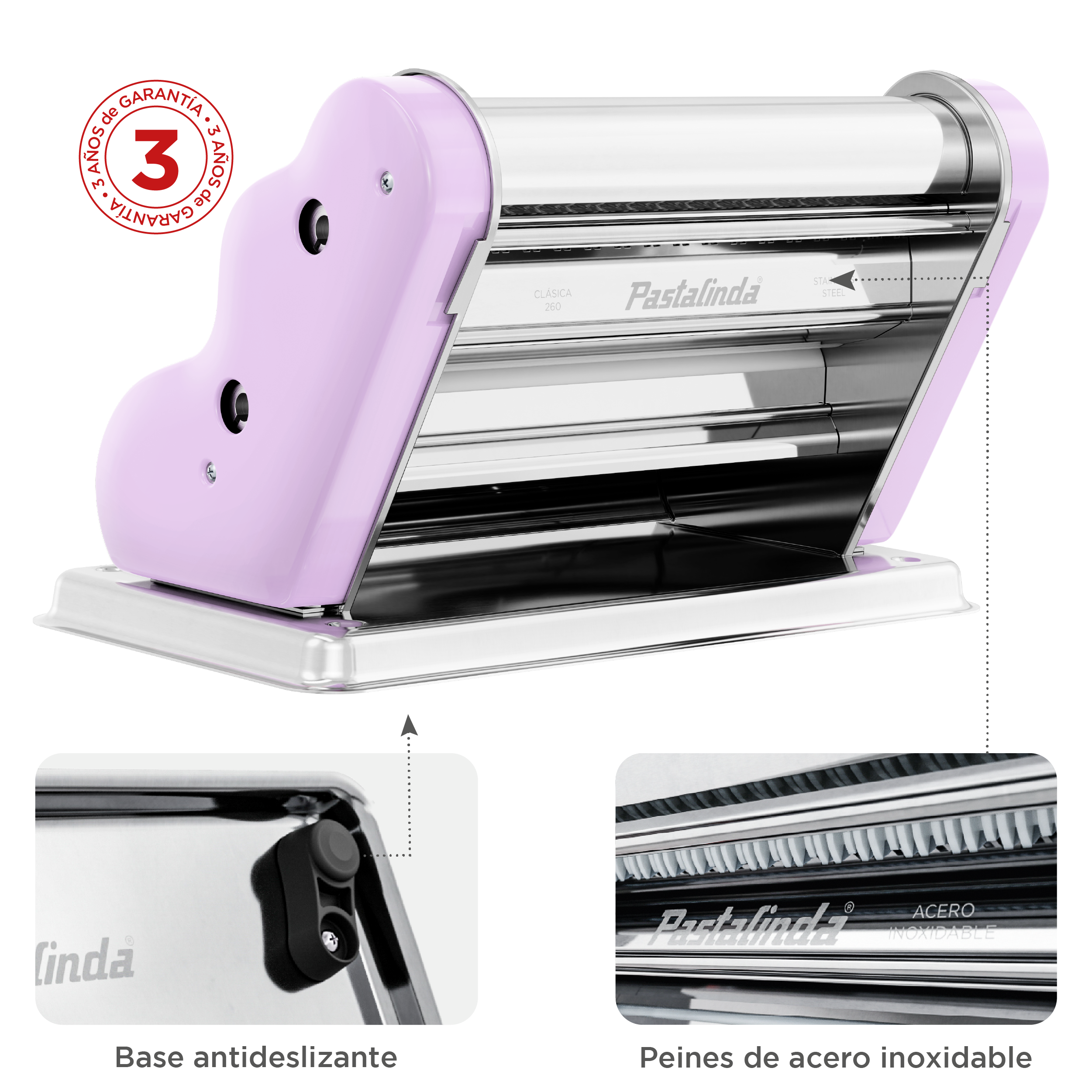 Pastalinda Classic 260 Lilac Pasta Maker