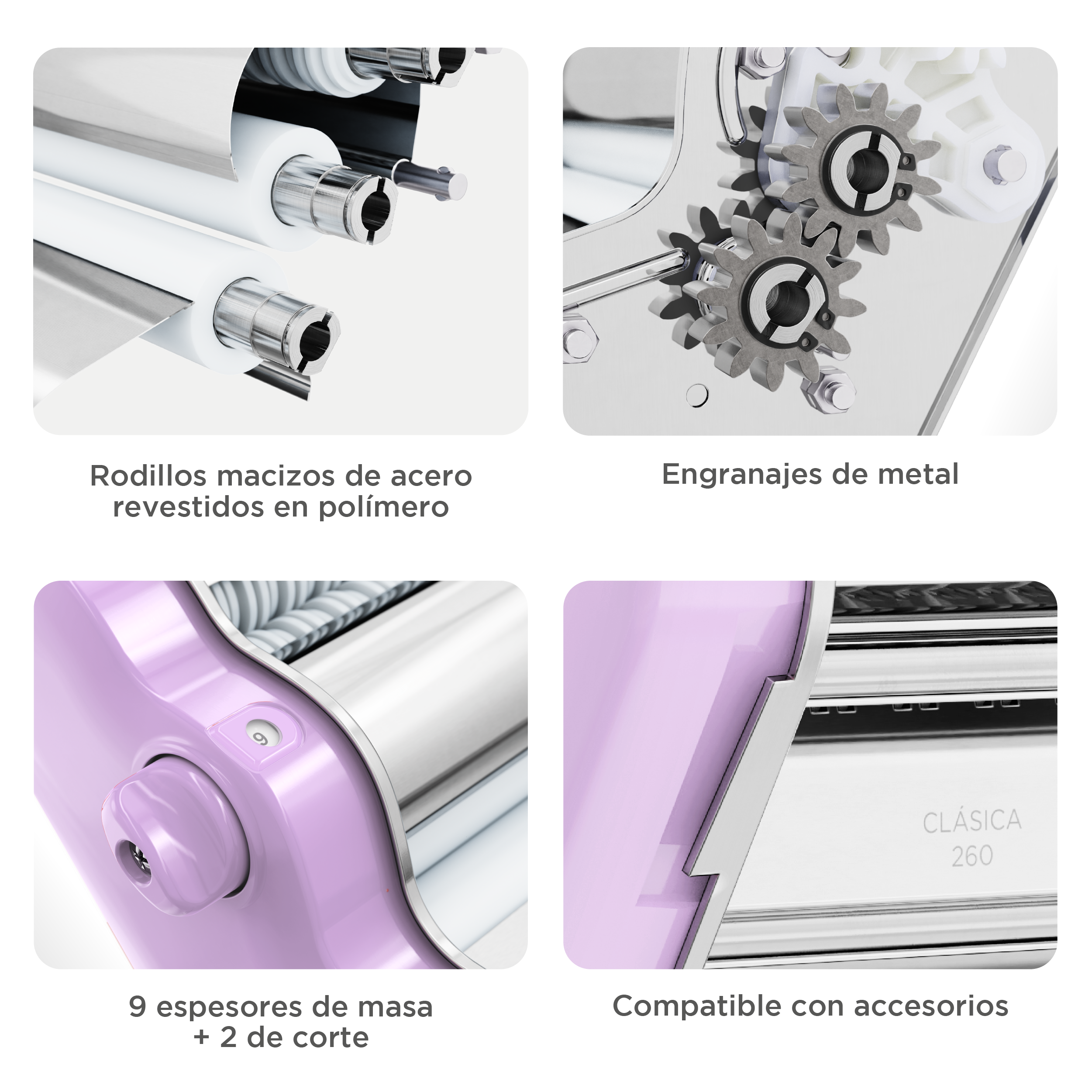 Pastalinda Classic 260 Lilac Pasta Maker