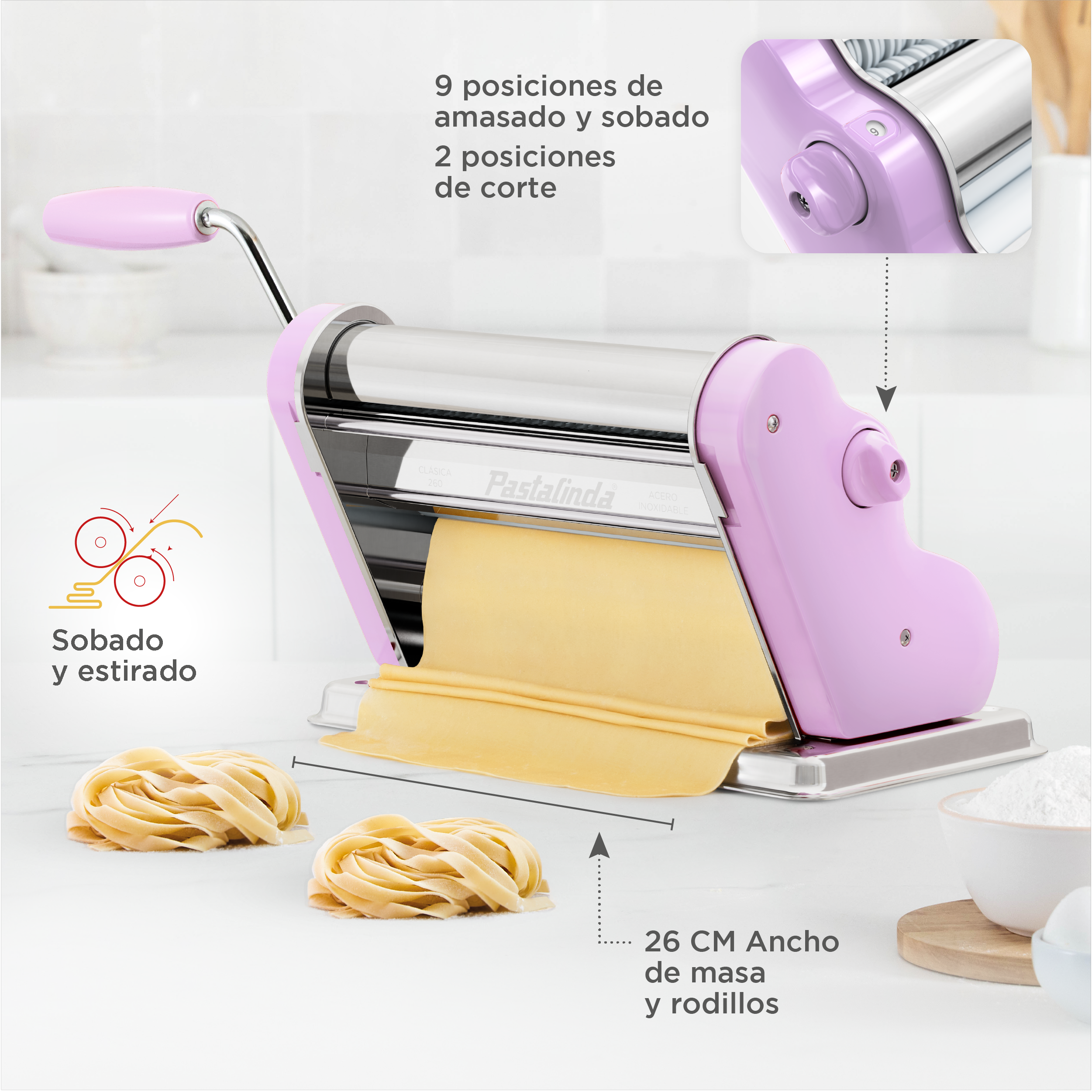 Pastalinda Classic 260 Lilac Pasta Maker