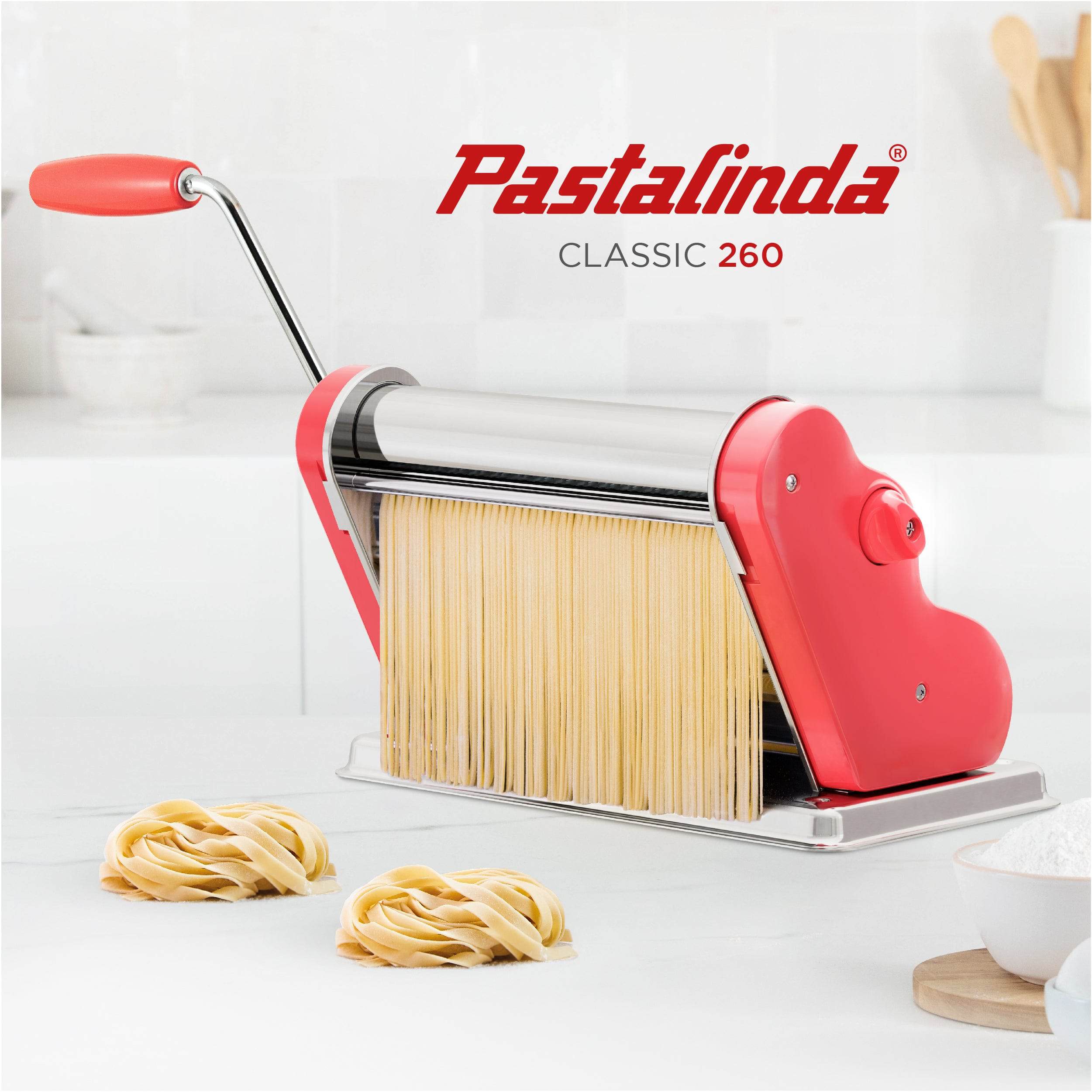 Pastalinda Classic 260 Coral Pasta Maker Machine With Hand Crank And Two Clamps - Pastalinda