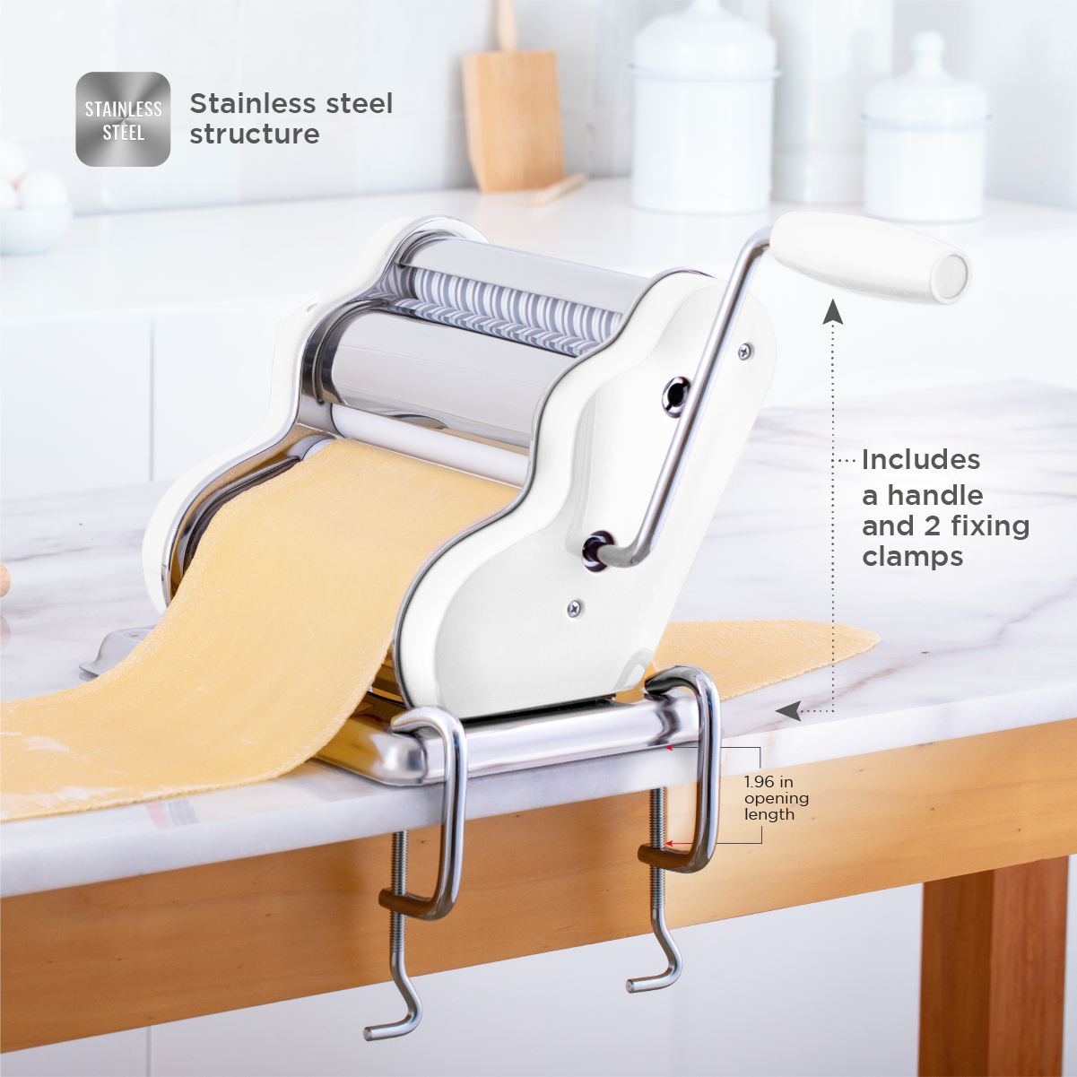 Pastalinda Classic 200 Fiori White Pasta Maker