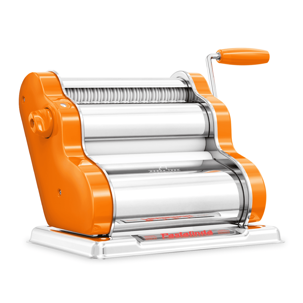 Classic 200 Orange Pasta Maker Machine With Hand Crank And Two Clamps ...