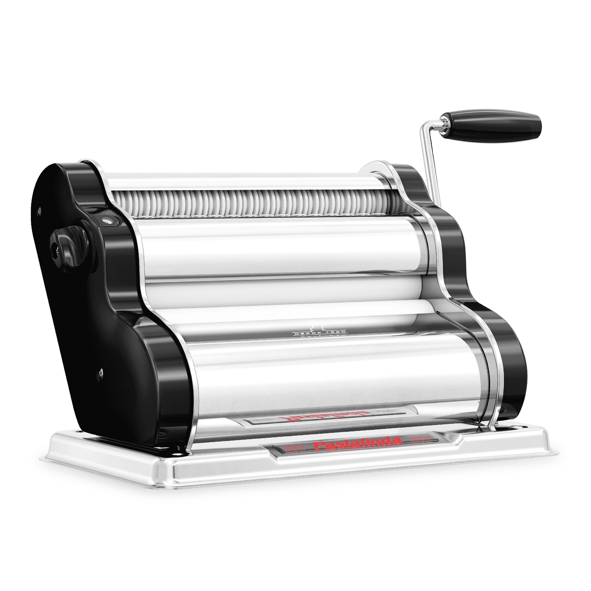 Pastalinda Classic 260 Black Pasta Maker Machine With Hand Crank And Two Clamps - Pastalinda